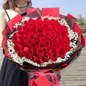 52朵红玫瑰花束-女神款
